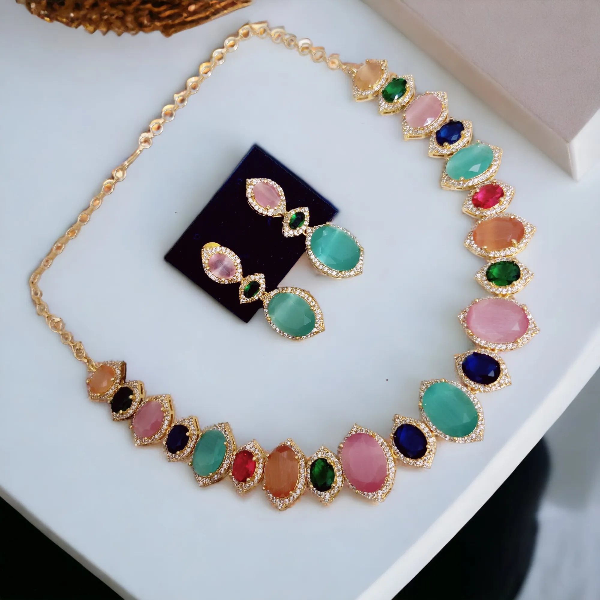 Multicolor Marvel Gold Plated Necklace