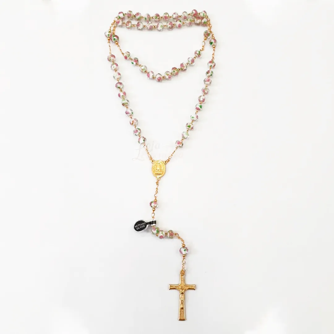 Murano Crystal Rosary - Golden Plated