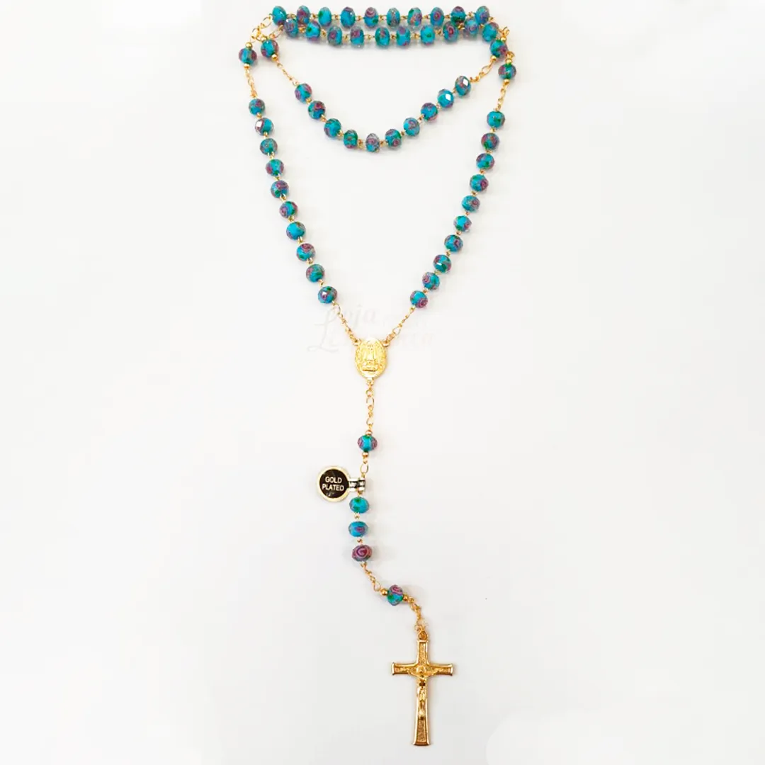 Murano Crystal Rosary - Golden Plated