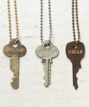 Mystery Word Vintage Key Necklace