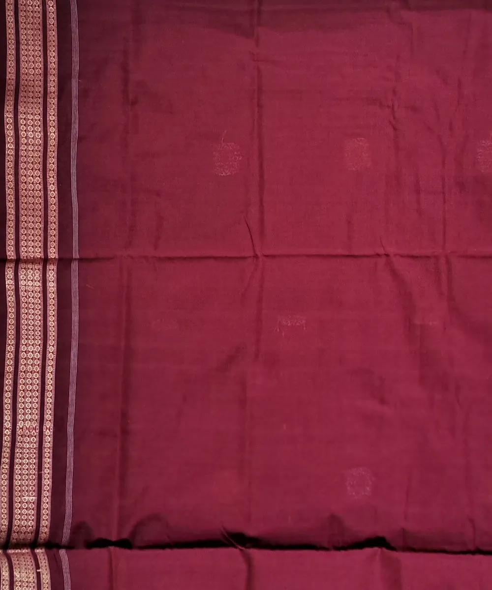 Navy blue maroon cotton handloom bomkai saree