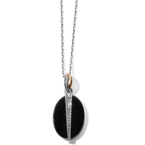 Neptune's Rings Oval Black Agate Reversible Short Necklace