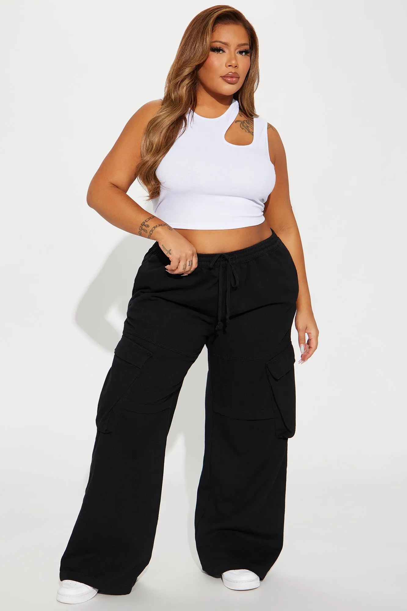 Nice For What Cargo Wide Leg Pant - Black