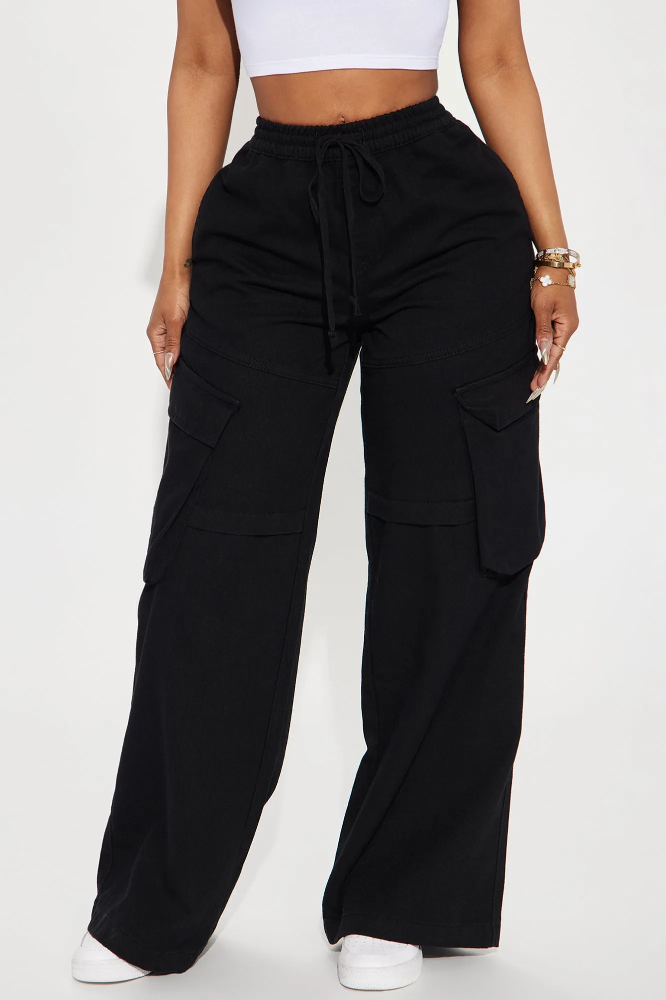 Nice For What Cargo Wide Leg Pant - Black