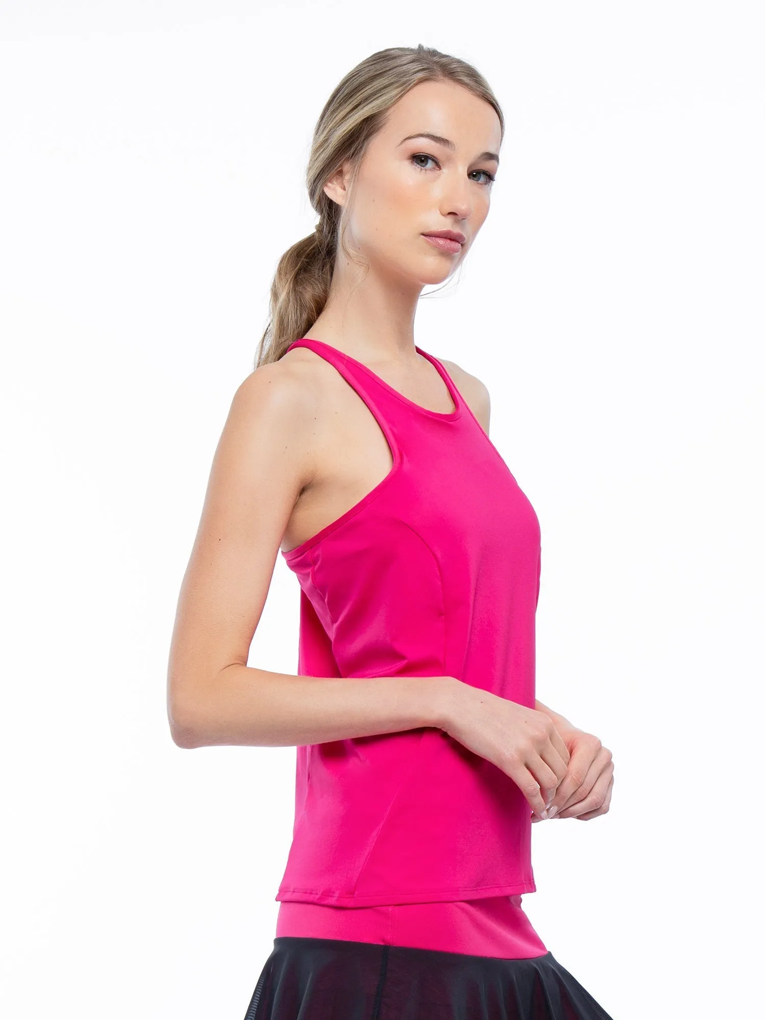 Nora Halter Neck Active & Tennis Tank - Fuchsia