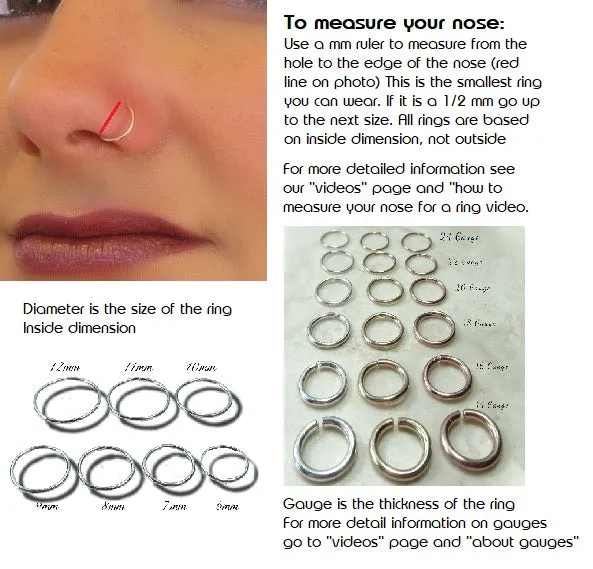 Nose Ring Endless Wrapped  - Choose Your Metal, Choose Your Size