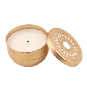 Novica Dancing Light Golden Candleholder