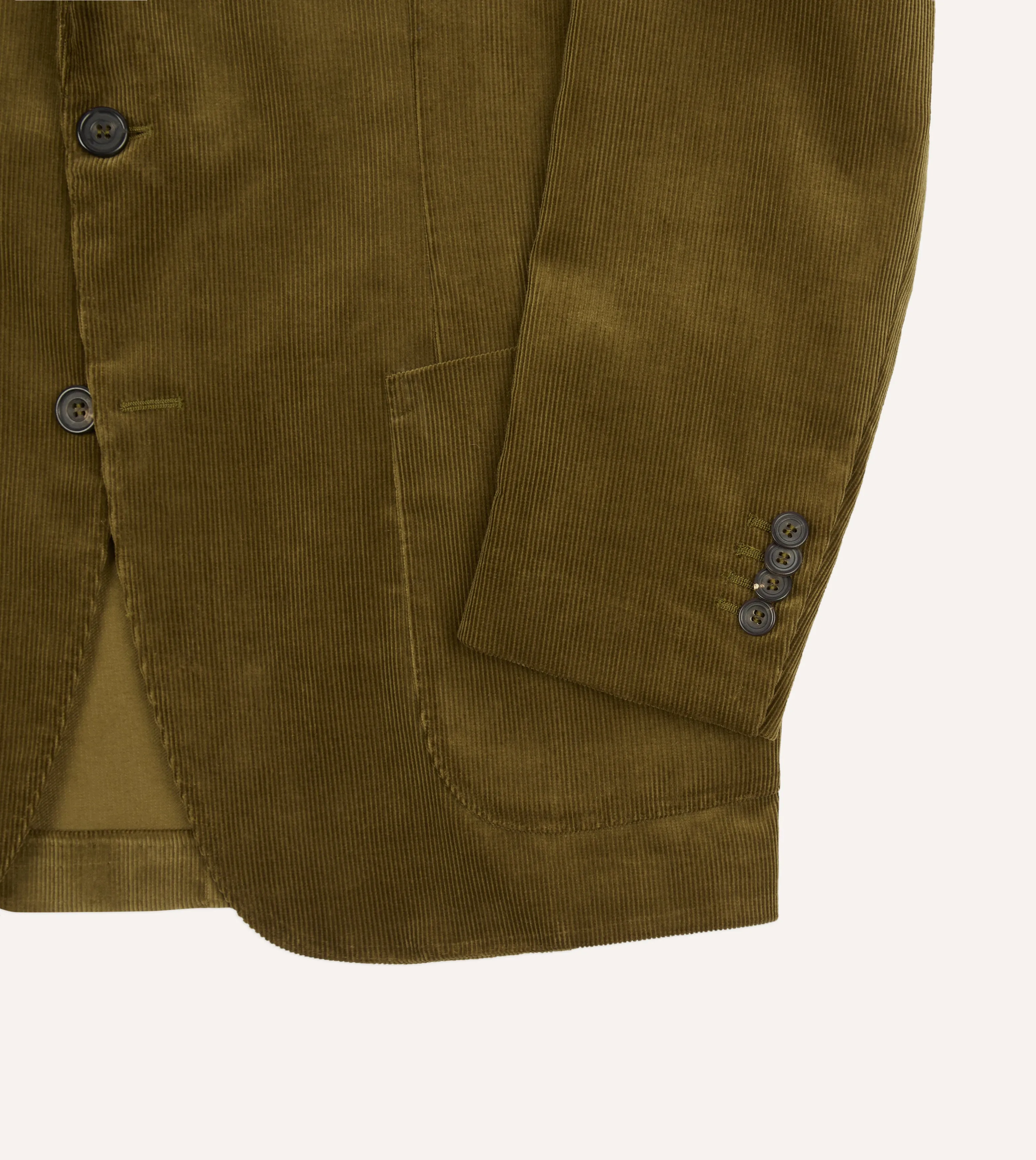 Olive Green Mid-Wale Cotton Corduroy TailoredJacket