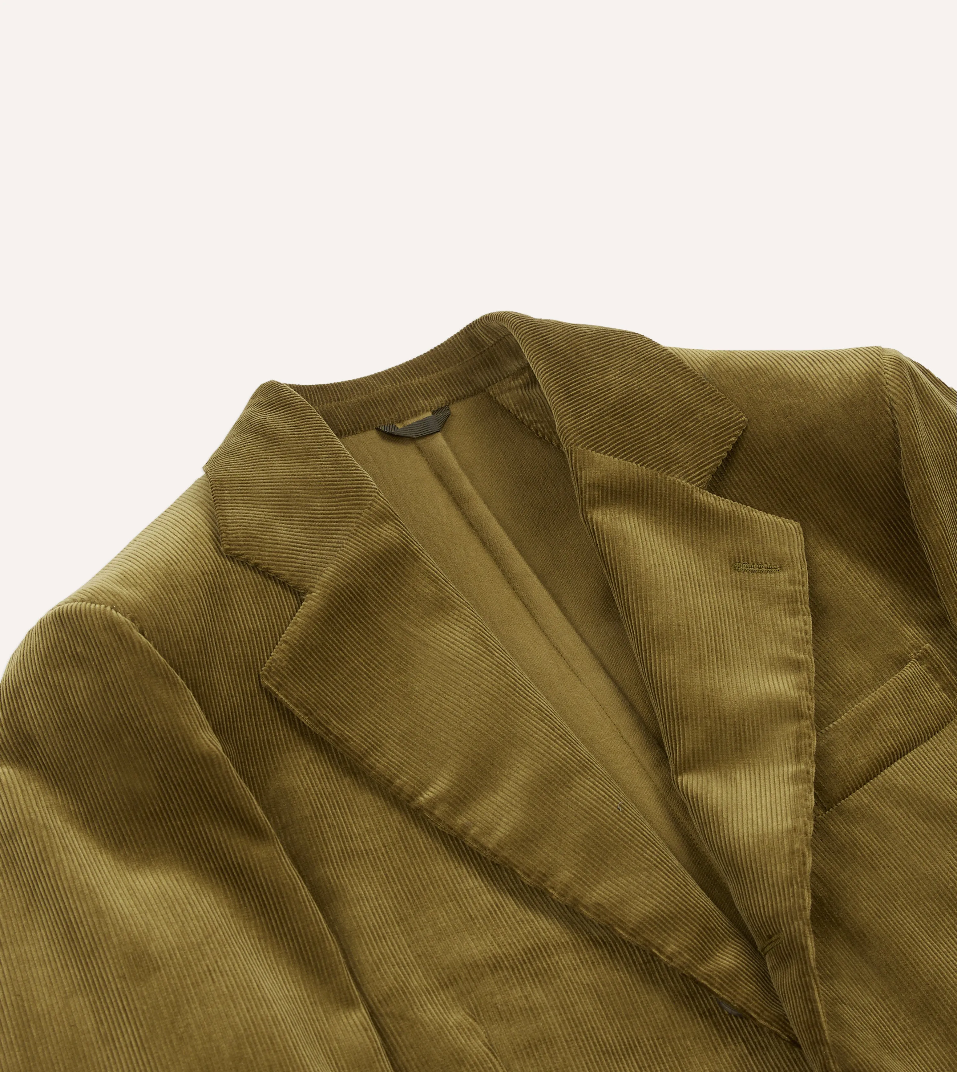 Olive Green Mid-Wale Cotton Corduroy TailoredJacket