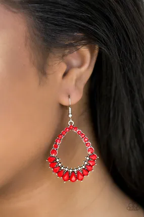 Paparazzi Crystal Waters Red Earrings