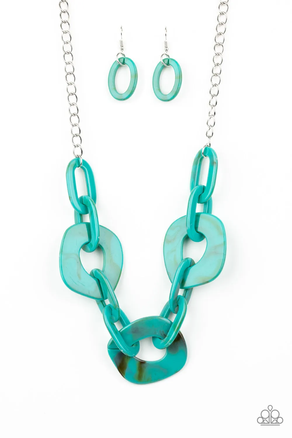 Paparazzi Exclusive Courageously Chromatic Blue Necklace Set