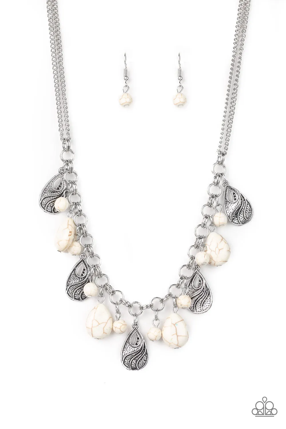 Paparazzi Terra Tranquility White Necklace Set