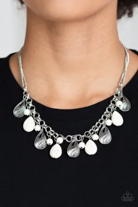 Paparazzi Terra Tranquility White Necklace Set