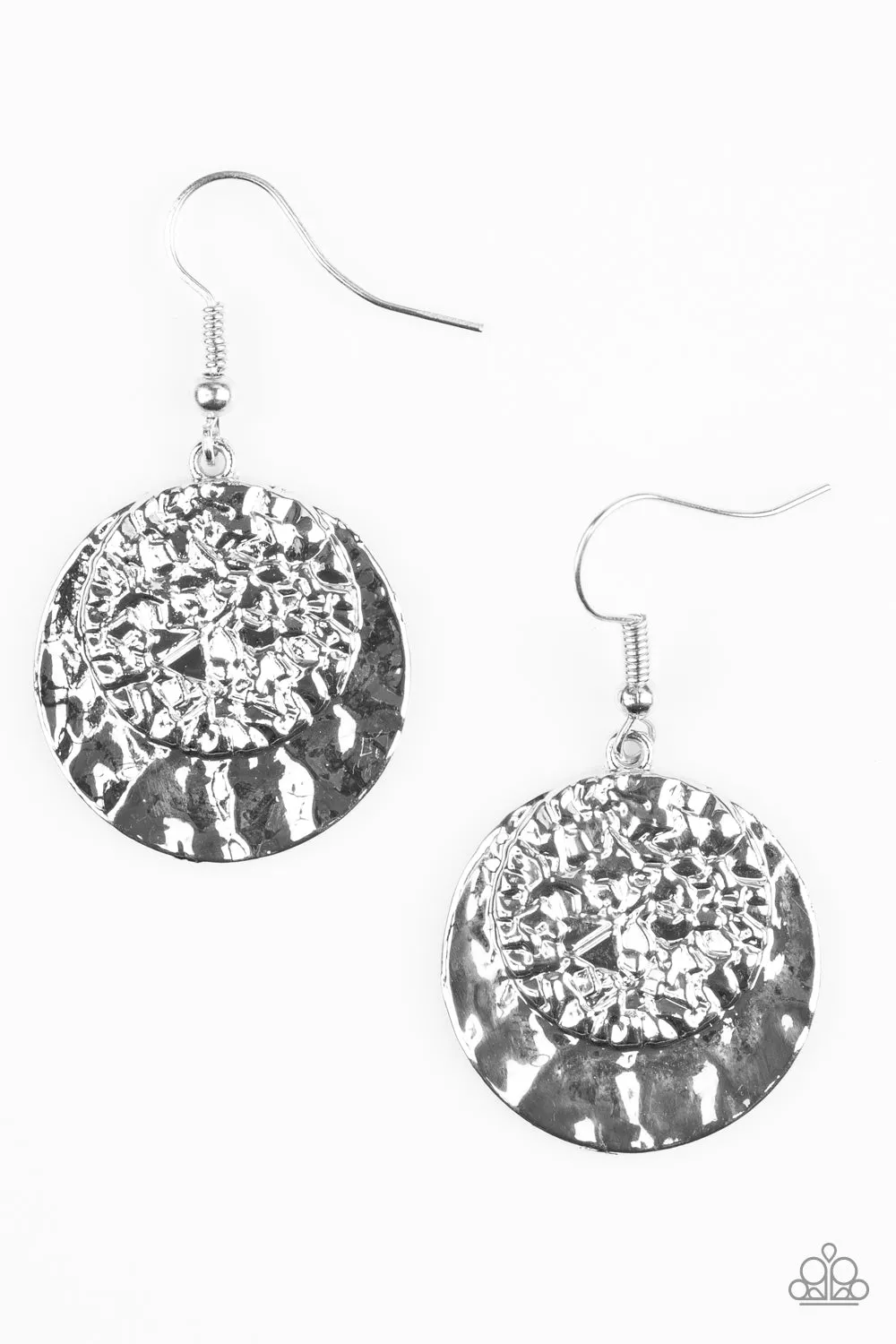 Paparazzi Texture Tribute Silver Earrings