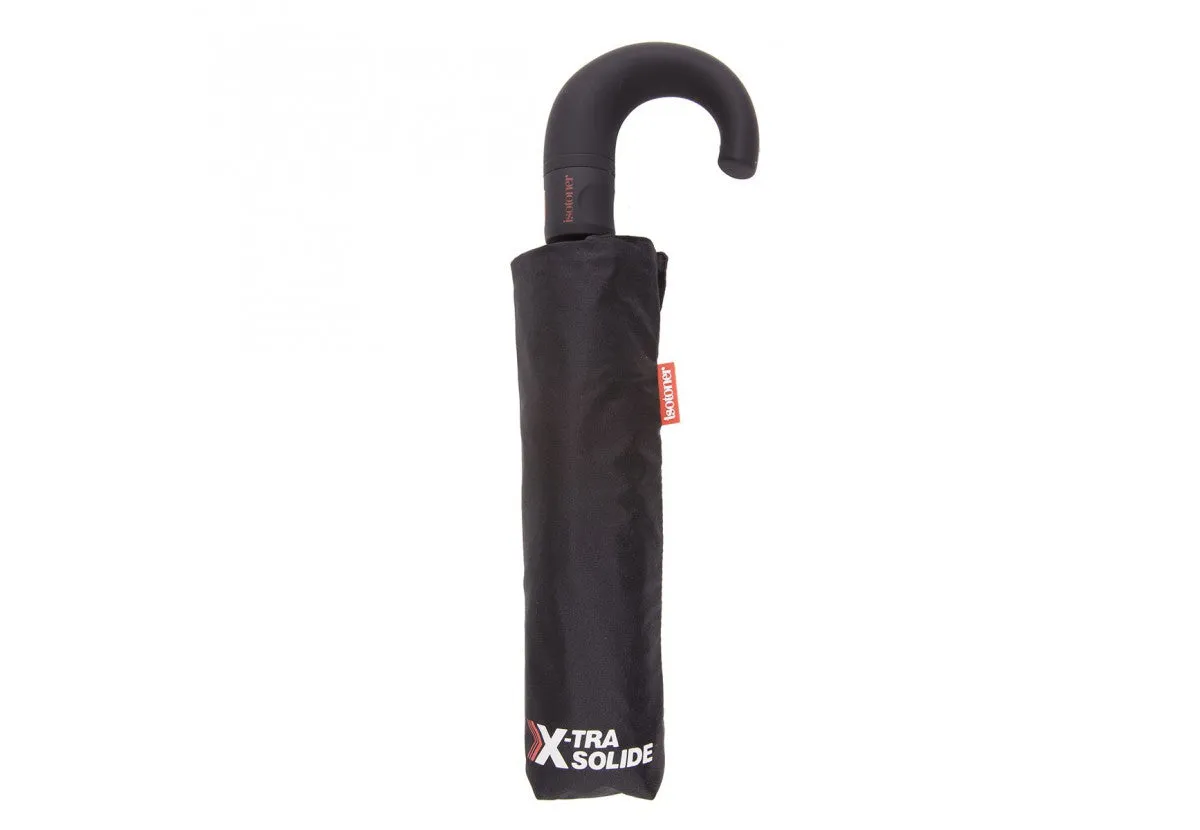 Parapluie pliant X-TRA Solide Crook Isotoner Noir 09407