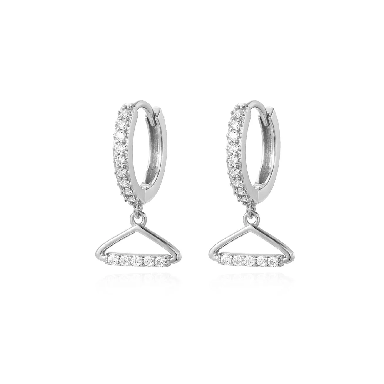 Pave Hanger Hoop Earrings