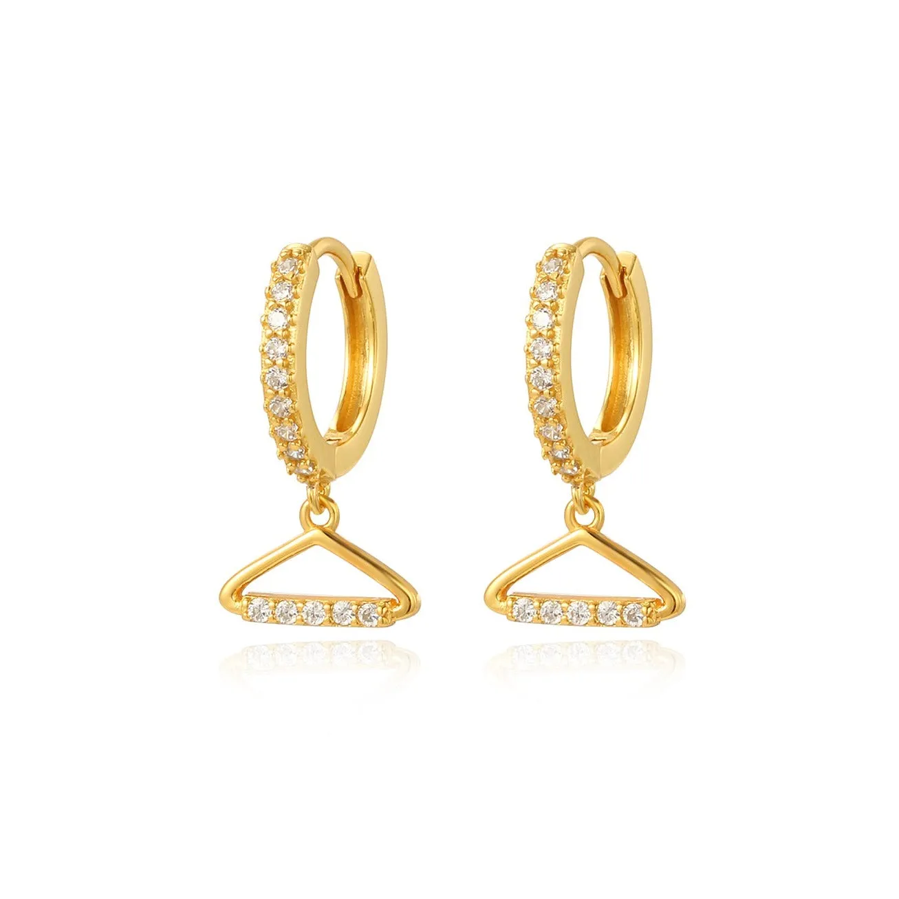 Pave Hanger Hoop Earrings