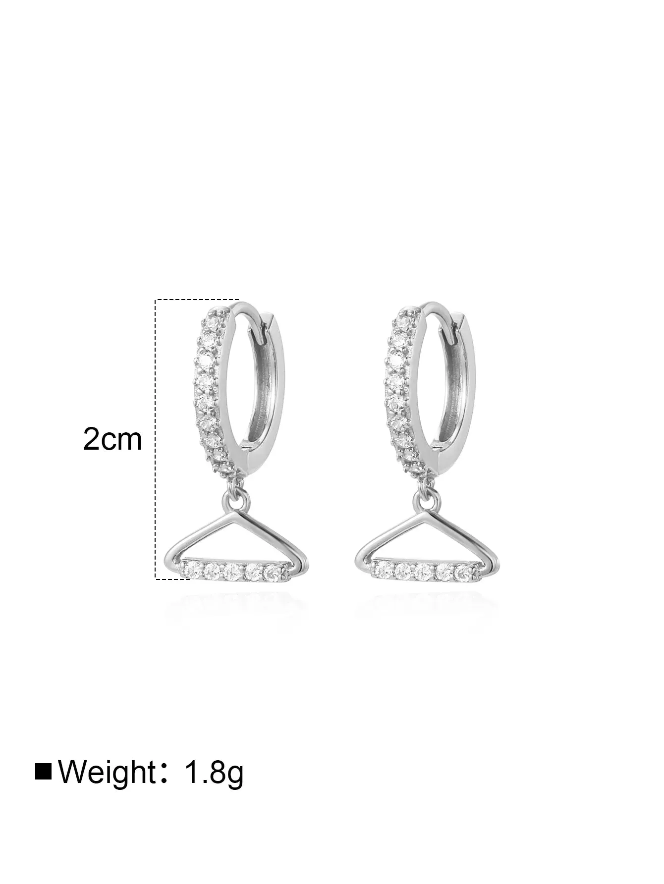 Pave Hanger Hoop Earrings