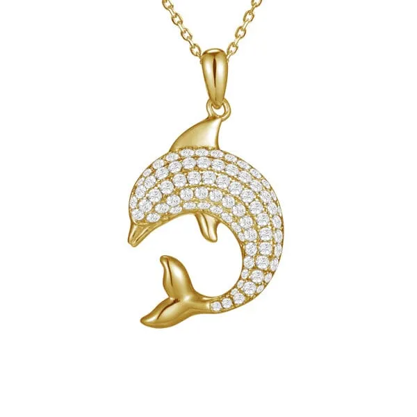 Pavé Oceanic Dolphin Pendant