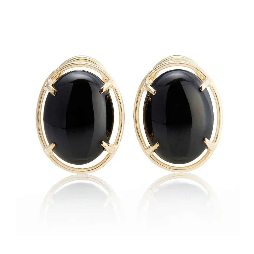 Peninsula Earrings in Black Jade