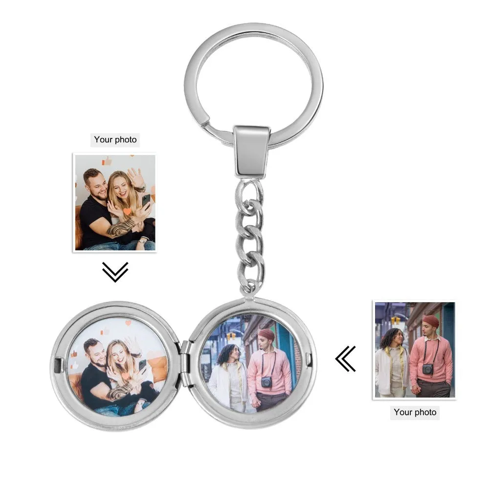 Personalized 2 Photo Keychain For Women