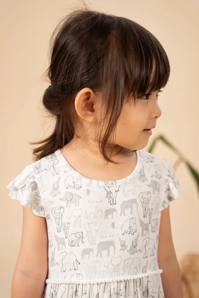 Piper Dress - Grey Elephant Families