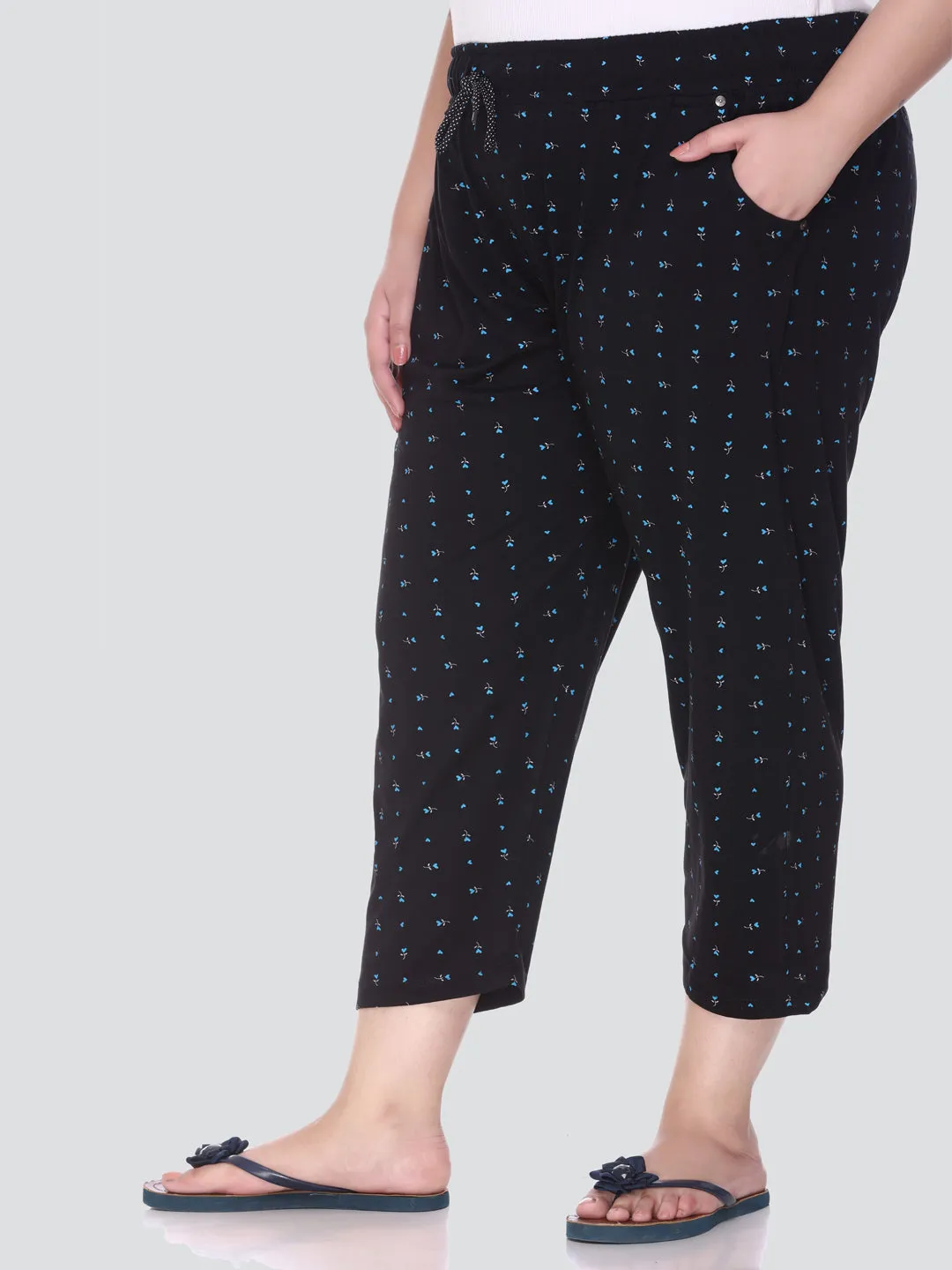 Plus Size Capri For Women - 3/4 Printed Pyjama (3X-7XL)