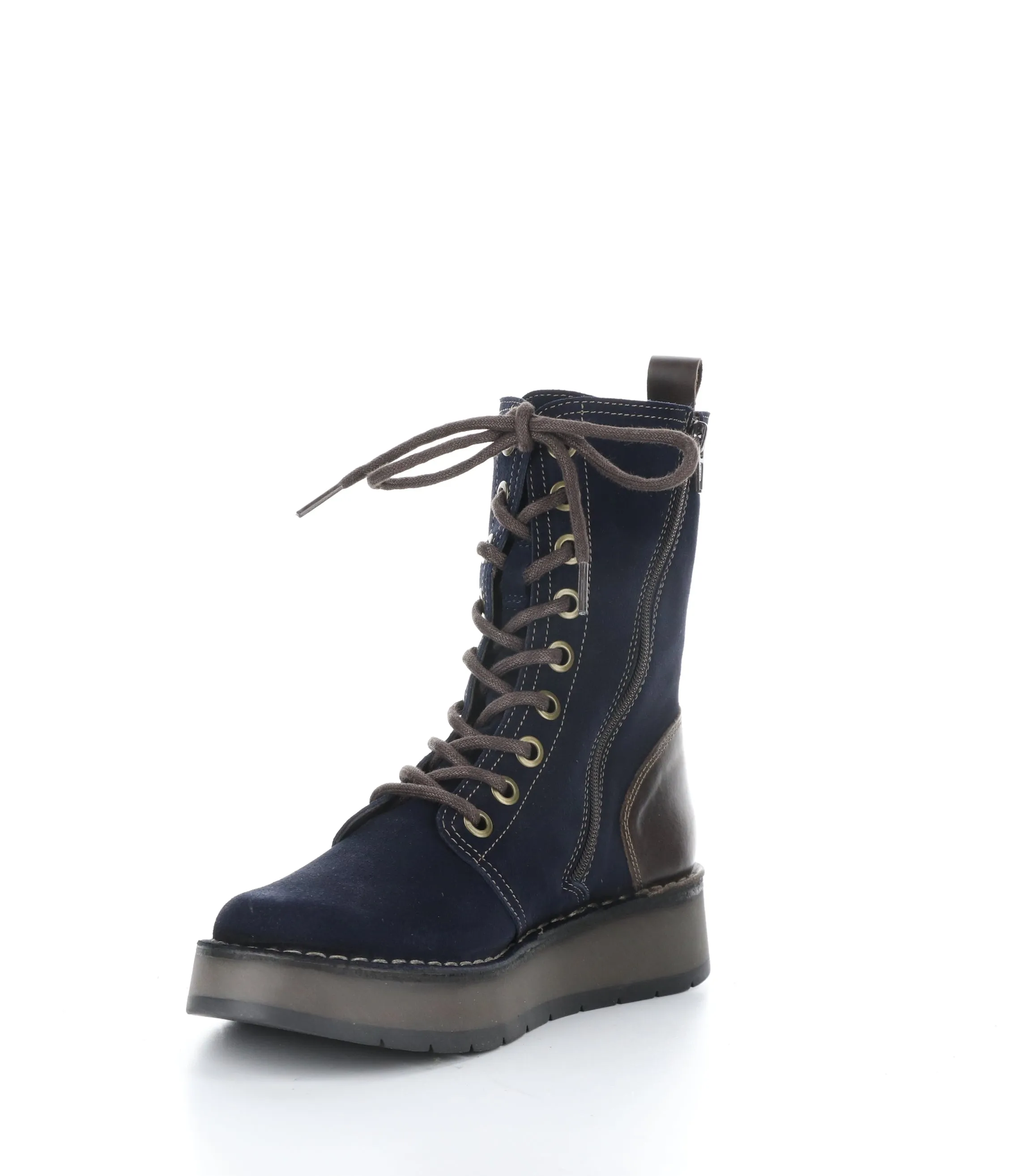 RAMI043FLY 007 NAVY/DK BROWN Lace-up Boots