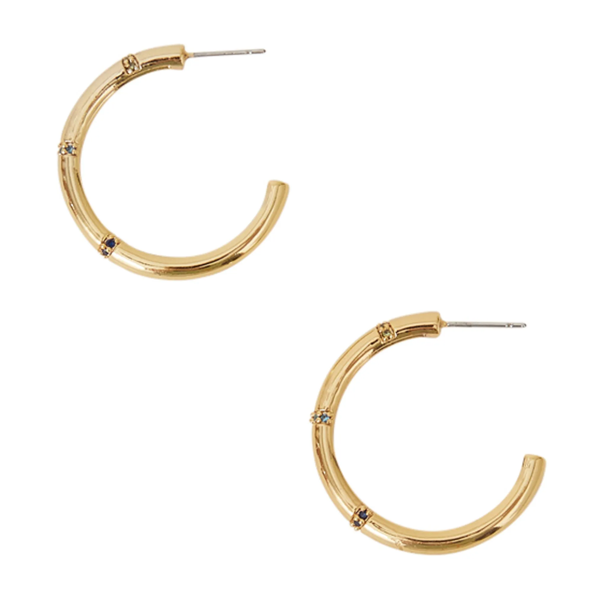 Real Gold-Plated Bamboo Hoop Earrings