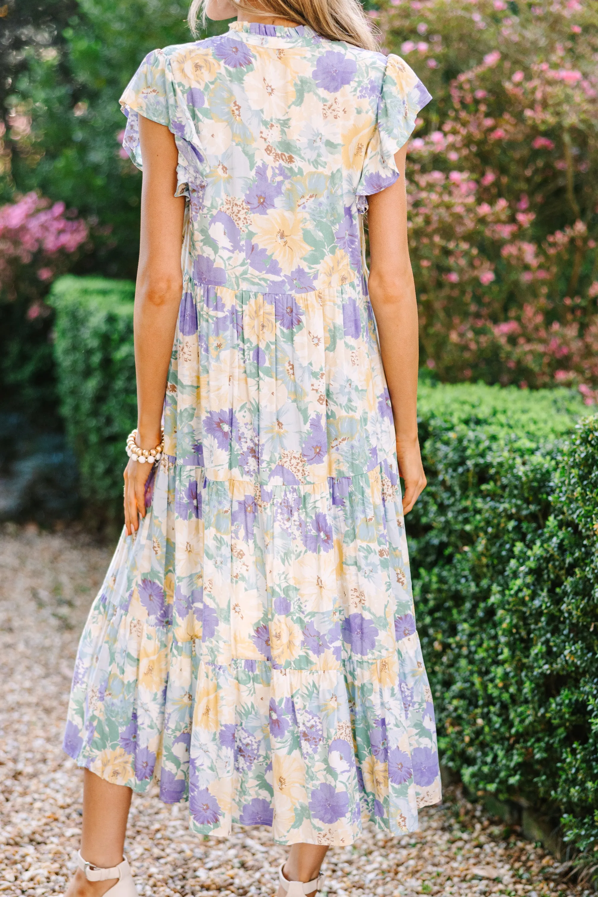 Real Love Yellow Floral Midi Dress