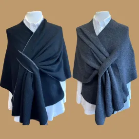 Reversible Italian Wrap-Black/Charcoal