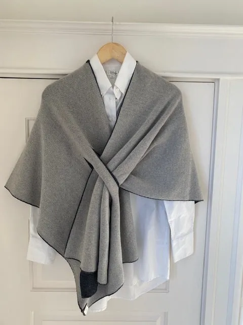 Reversible Italian Wrap-Charcoal/Light Grey