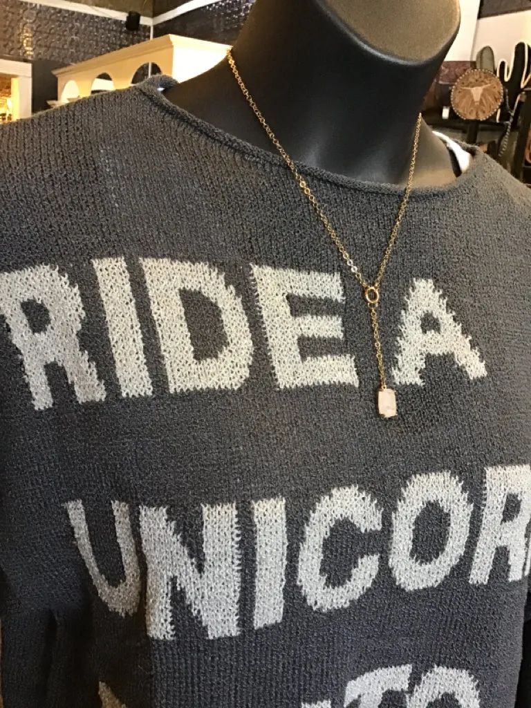 Ride a Unicorn Charcoal Oversized Sweater