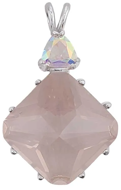 Rose Quartz Regular Magician Stone? with Trillion Cut Mystic Topaz