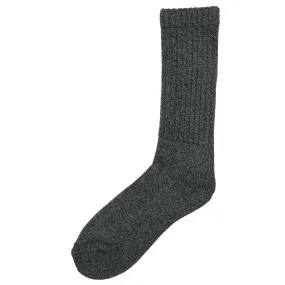 RoToTo - Loose Pile Crew Socks - Mix Charcoal