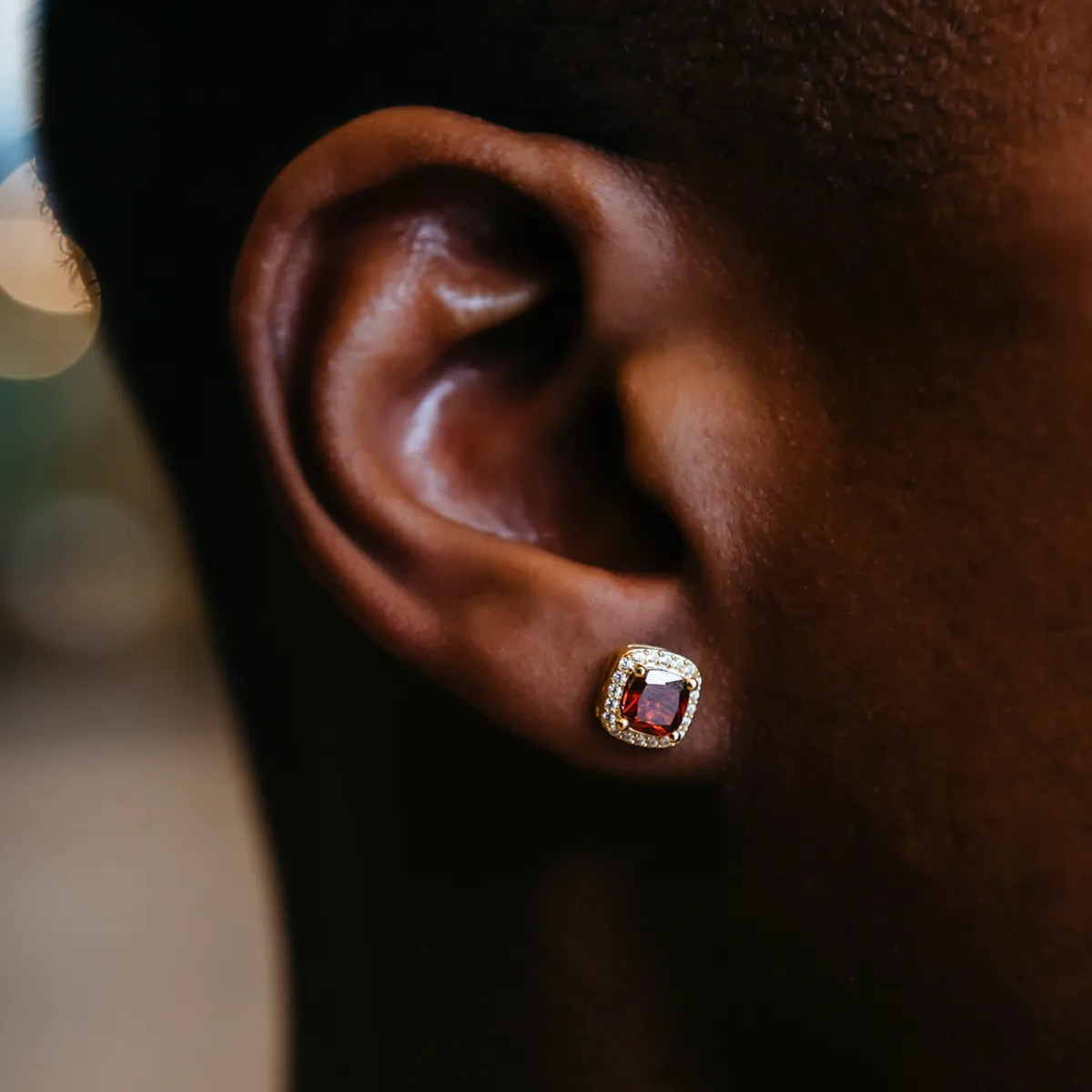 Ruby Cushion Cut Earrings