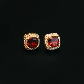 Ruby Cushion Cut Earrings