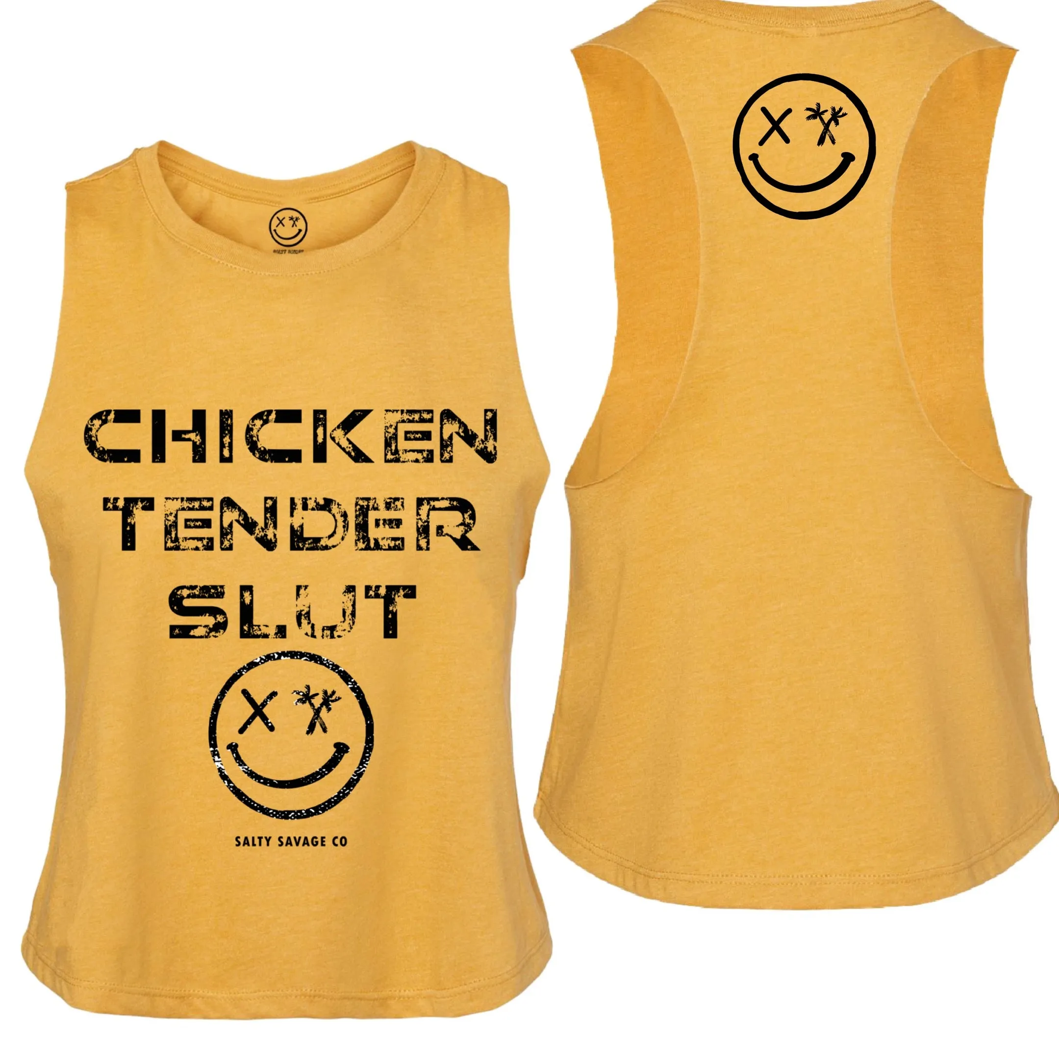 Salty Savage Ladies "CHICKEN TENDER SLUT" Flowy Crop Tank