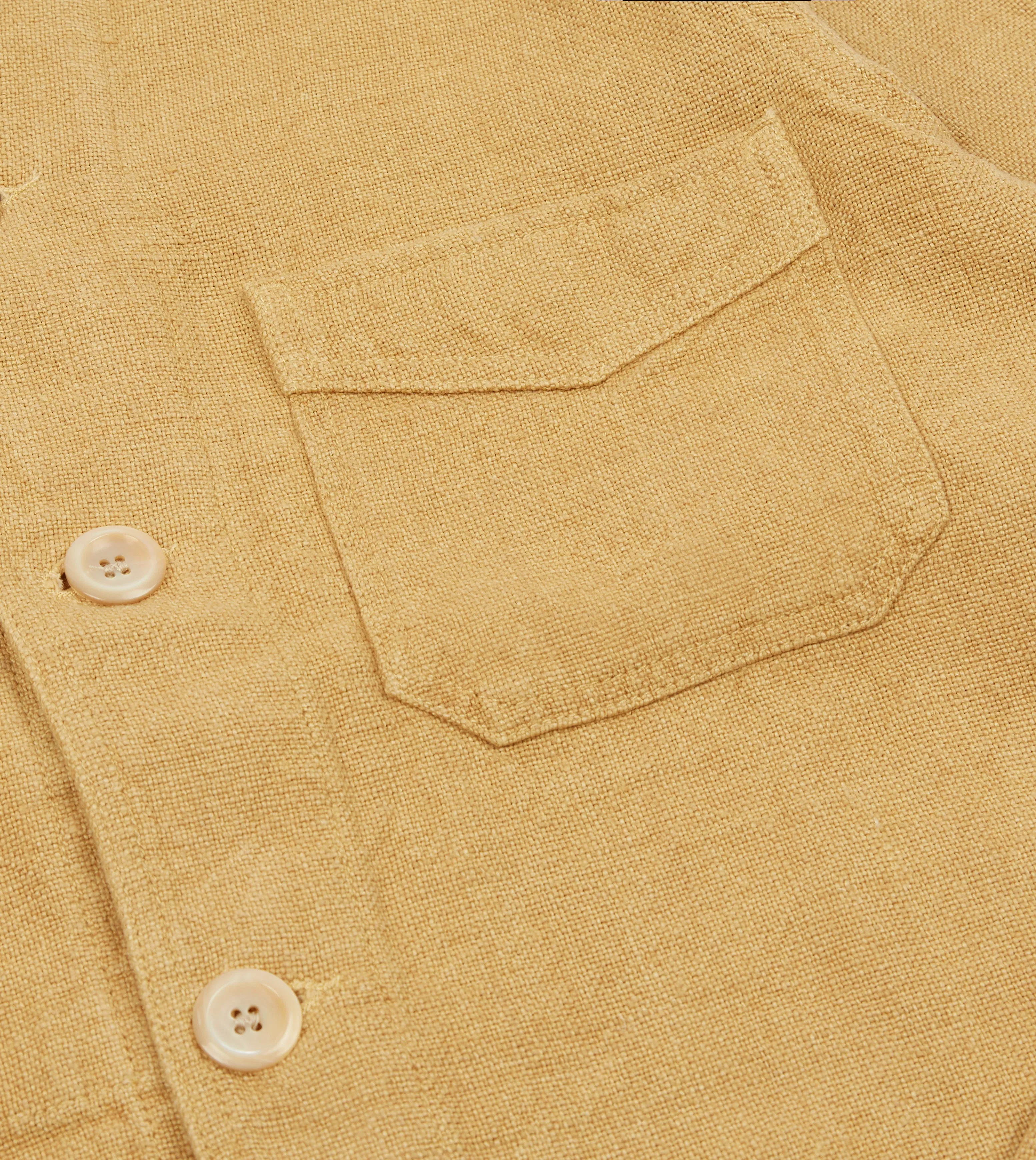 Sand Linen Five-Pocket Chore Jacket