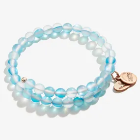 Seaglass Beaded Wrap Bracelet, Sky Blue