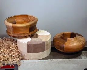 Segmented Bowl Blank for Woodturning, 6.5 x 3.5