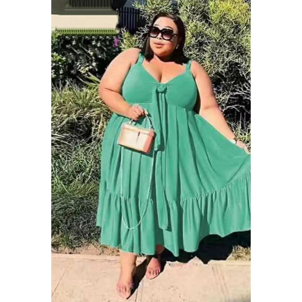 Sleeveless Plus Size Bubbles Dress