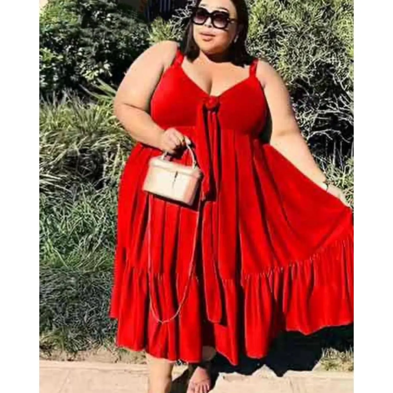 Sleeveless Plus Size Bubbles Dress