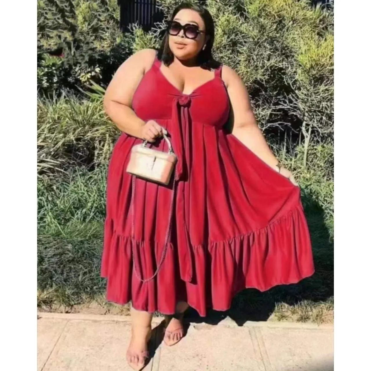 Sleeveless Plus Size Bubbles Dress