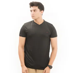 Solid Black V-Neck