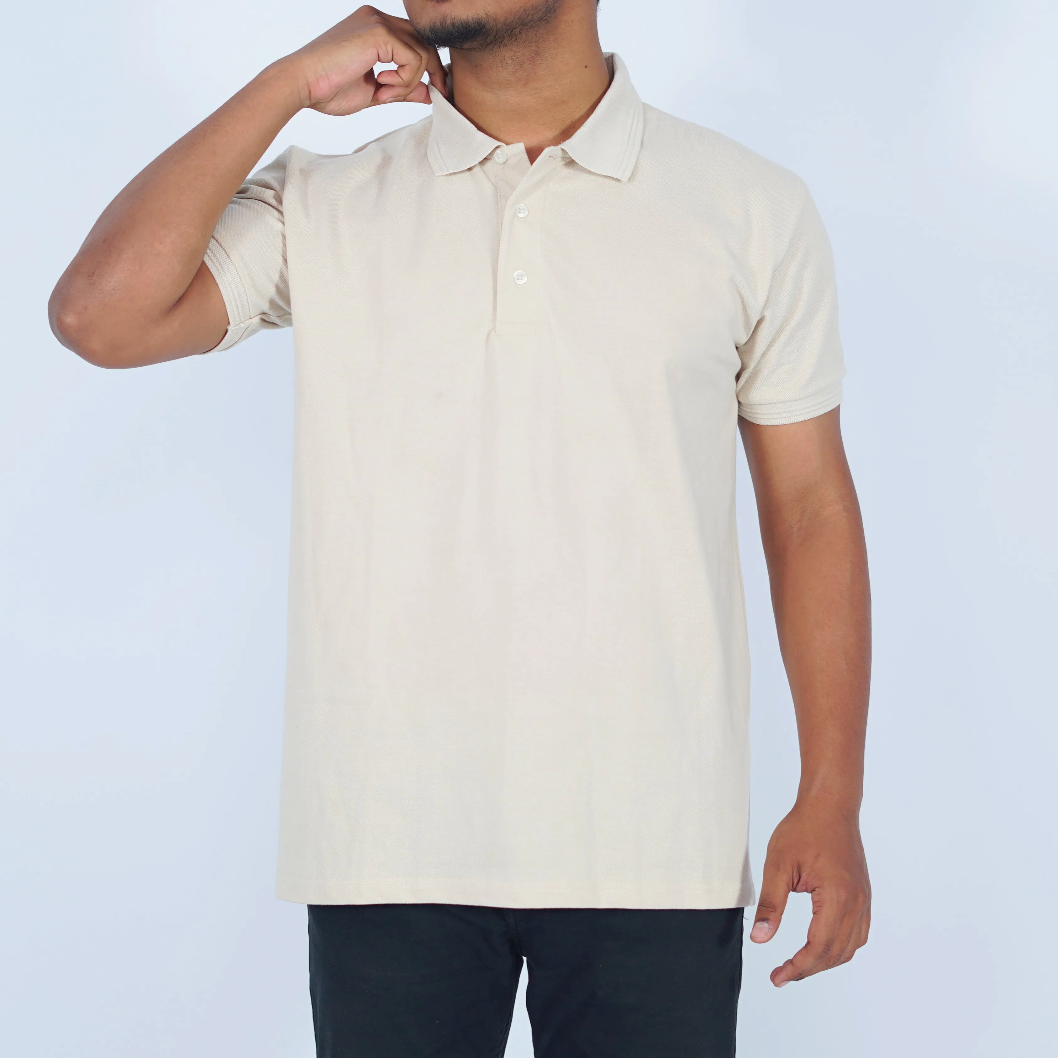 Solid Polo | Almond Milk