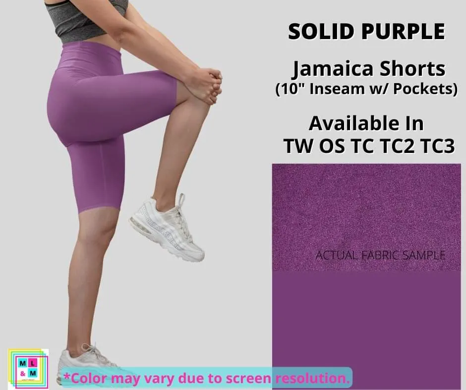 Solid Purple 10 Jamaica Shorts