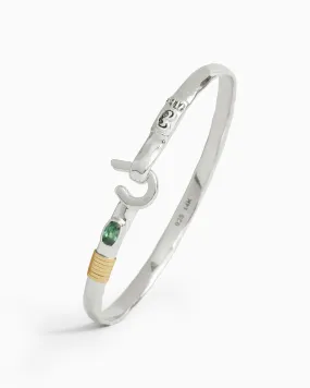 St. John Hook Bracelet with Stone, 4mm - Green Zircon