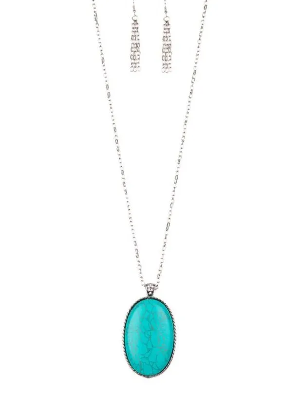 Stone Stampede Blue Necklace Set