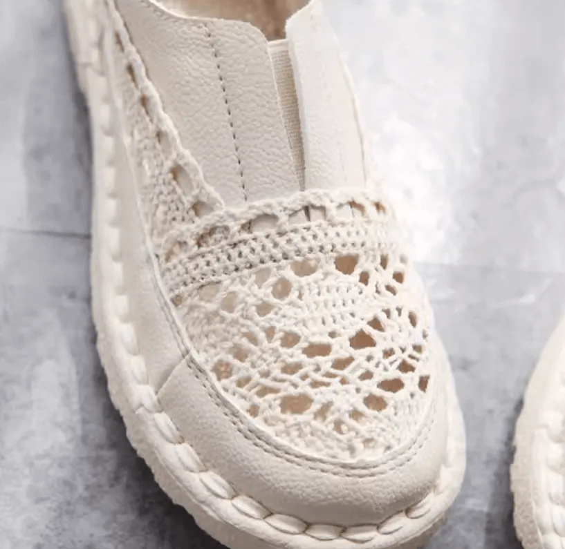 Summer Casual Loafers Lace Flats Fisherman Shoes